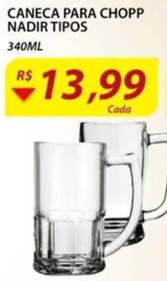 Assaí Atacadista Caneca para Chopp Nadir Tipos 340ml oferta