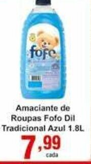 Amaciante de Roupas Fofo Dil Tradicional Azul 1.8L