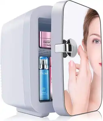 Loread mini geladeira para skincare 4 litros com espelho 110v12v branca