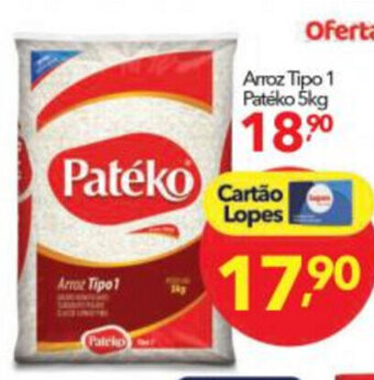 Lopes Supermercados Arroz tipo 1 Pateko 5kg oferta