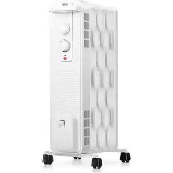 Carrefour Tangkula aquecedor eletrico a oleo com termostato ajustavel e 3 niveis 1500w110v branco oferta