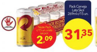 Pack Cerveja Lata Skol 269ml c/ 15 un.