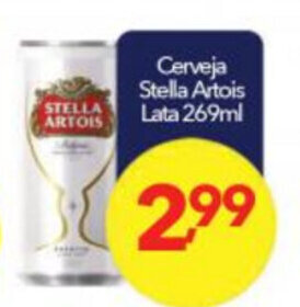 Lopes Supermercados Cerveja Stella Artois lata 269ml oferta