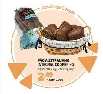 Cooper Pão australiano integral cooper kg oferta