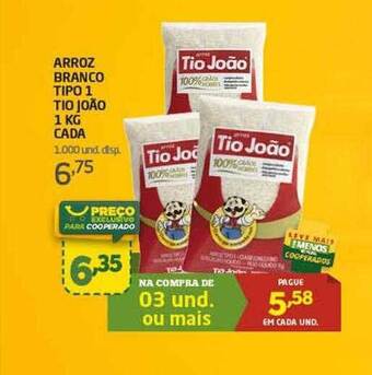 Cooper Arroz branco tipo 1 tio joão cada oferta