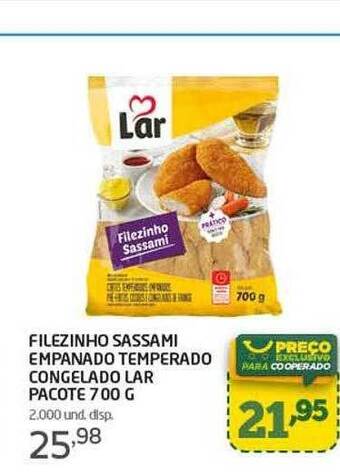 Cooper Filezinho sassami empanado temperado congelado lar pacote oferta