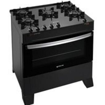 Novo Mundo Fogão atlas 5 bocas preto atenas glass com acendimento automático - bivolt oferta