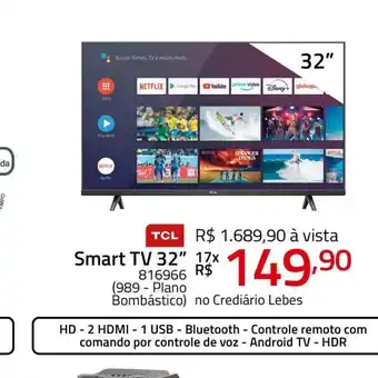 Lojas Lebes Televisão oferta