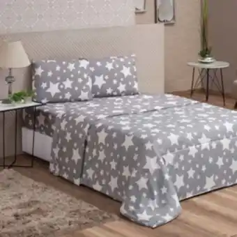Vest Casa Lençol casal avulso com elástico col vidaecor stars grey vestcasa oferta