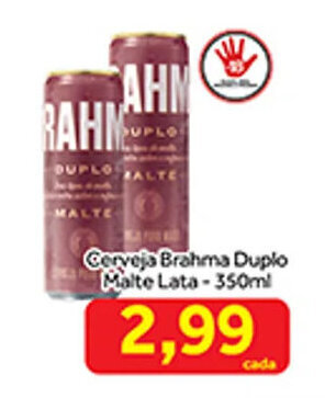 Shibata Supermercados Cerveja Brahma Duplo Malte Lata 350ml oferta