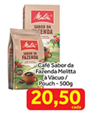 Shibata Supermercados Cafe Sabor da Fazenda Melitta a vacuo/ Pouch 500g oferta