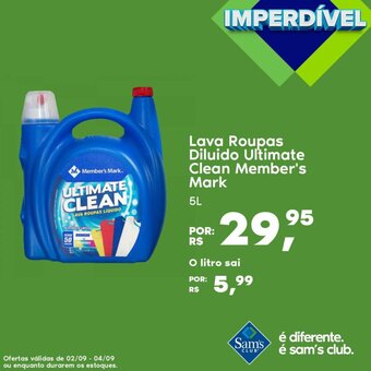 Sam's Club Lava Roupas Diluido Ultimate Clean Member's Mark 5L oferta
