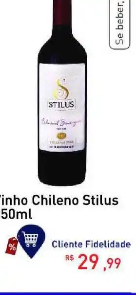 Tonin Superatacado Vinho Chileno Stilus 750ml oferta