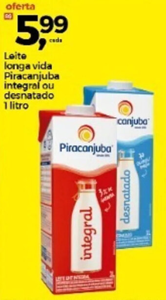 Frangolândia Leite Longa Vida Piracanjuba Integral ou desnatado 1L oferta