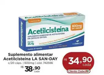 Suplemento alimentar acetilcisteína la san-day