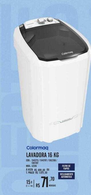 Zema Colormaq lavadora 16 kg oferta