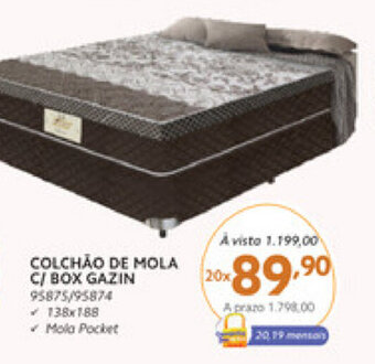 Benoit Colchao de Mola c/ Box Gazin 138x188 oferta