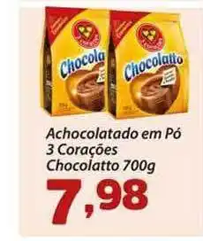 Confiança Supermercados Achocolatado Em Pó 3 Corações Chocolatto 700g oferta