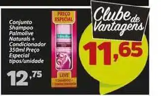Confiança Supermercados Conjunto Shampoo Palmolive Naturals + Condicionador Especial Tipos oferta