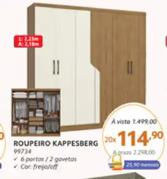 Roupeiro Kappesberg 6portas 2gavetas