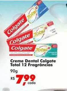 Creme dental colgate total 12 fragrâncias