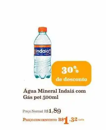 Mercadinhos São Luiz Água mineral indaiá com gás pet 30% de desconto oferta