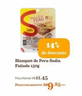 Blanquet de peru sadia fatiado 14% de desconto