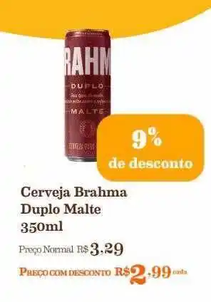 Mercadinhos São Luiz Cerveja brahma duplo malte 9% de desconto oferta