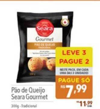 Supermercados Condor Pão de queijo seara gourmet leve 3 pague 2 oferta