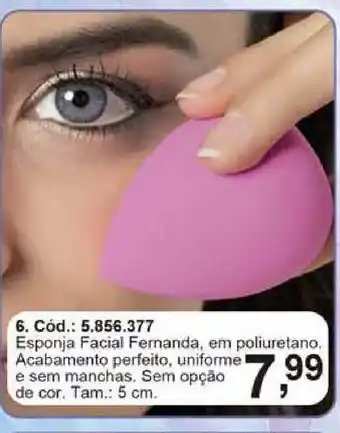 Esponja Facial Fernanda Em Poliuretano Acabamento Perfeito
