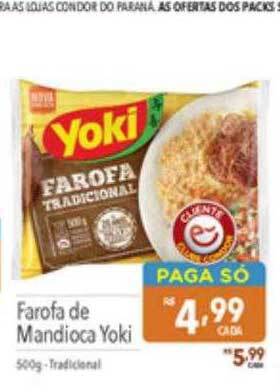 Supermercados Condor Farofa de mandioca yoki oferta