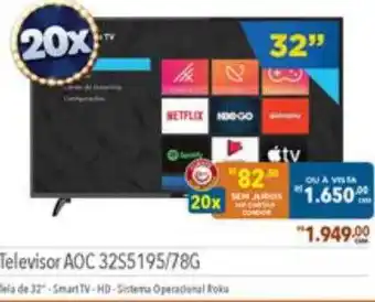 Supermercados Condor Televisor aoc 32s5 195 78g oferta