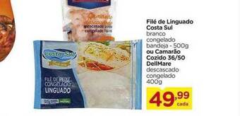 Carrefour Filé de linguado costa sul ou camarão cozido 36 50 dellmare oferta