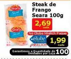 Mialich Supermercados Steak de frango seara oferta