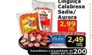 Linguiça calabresa sadia aurora