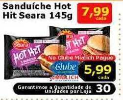 Mialich Supermercados Sanduíche hot hit seara oferta