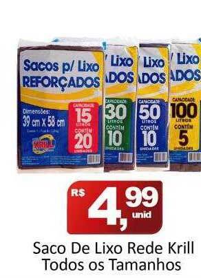 Rede Krill Saco de lixo rede krill todos os tamanhos oferta