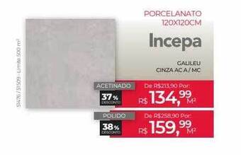 ABC da Construção Porcelanato 120x120cm incepa oferta