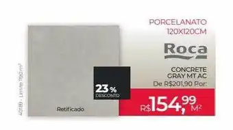 ABC da Construção Porcelanato 120x120cm roca 23% desconto oferta