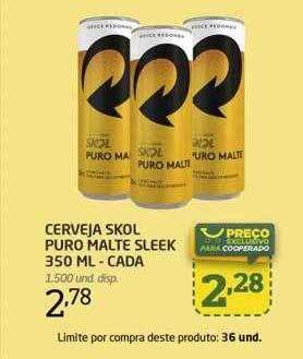 Cooper Cerveja skol puro malte sleek oferta