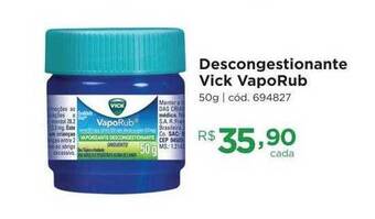 Farmácia Preço Popular Descongestionante vick vaporub oferta
