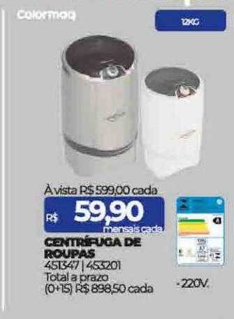 Lojas Certel Centrifuga de roupas colormaq oferta