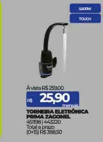 Lojas Certel Torneira eletrônica prima zagonel oferta