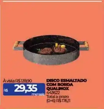 Disco esmaltado com borda qualinox