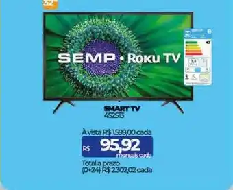Lojas Certel Smart tv semp 32 oferta