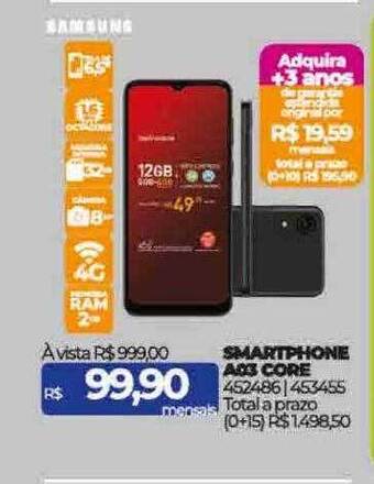 Lojas Certel Smartphone a03 core samsung oferta