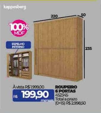 Lojas Certel Roupeiro 6 portas kappesberg oferta