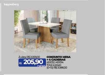 Lojas Certel Conjunto mesa + 4 cadeiras kappesberg oferta