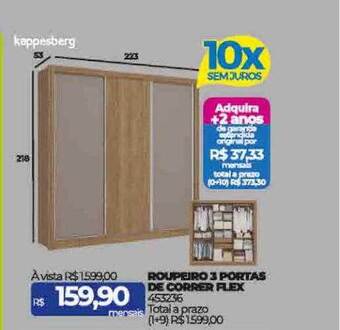 Lojas Certel Roupeiro 3 portas de correr flex kappesberg oferta