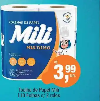 Supermercados Alvorada Toalha de papel mili 110 folhas c 2 rolos oferta